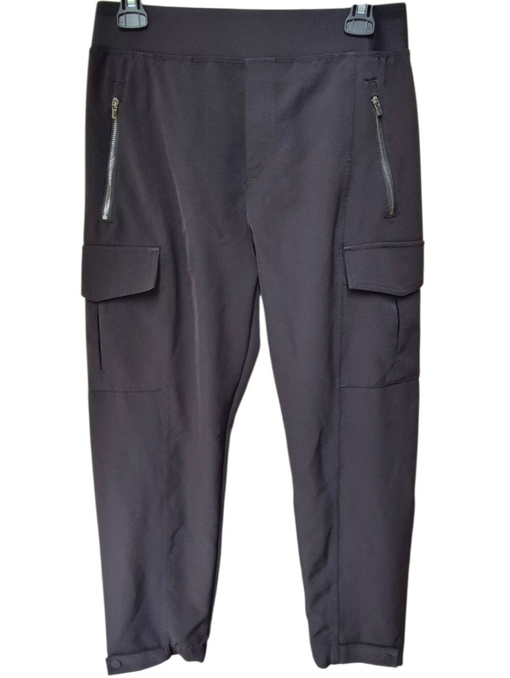 Athleta Endless High Rise Cargo Pants Black Tapered Ankle Travel Size 8P